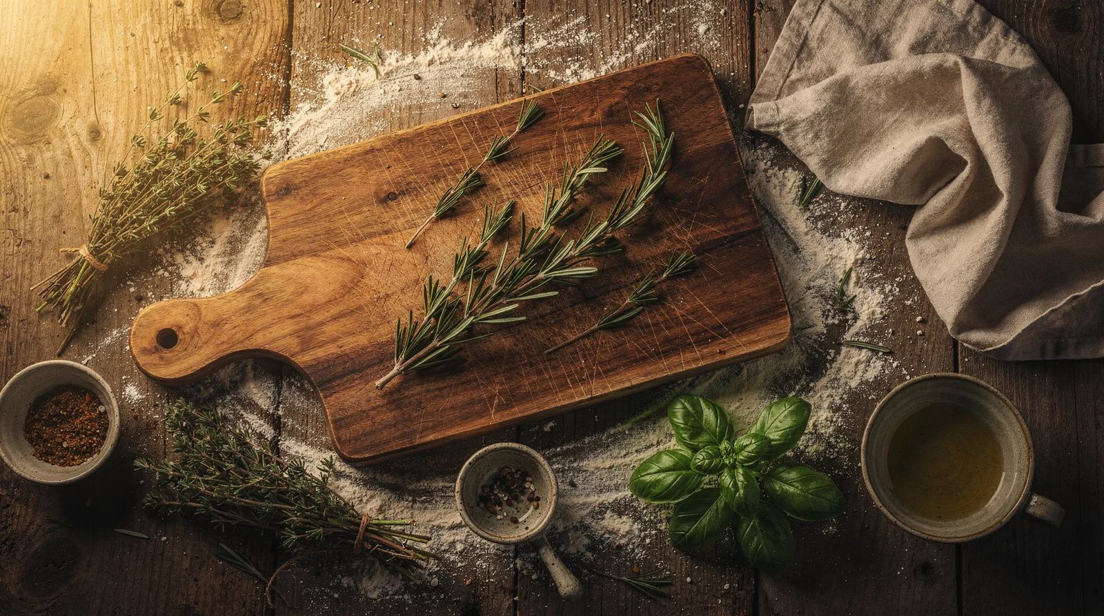 Fresh ingredients on a kitchen counter